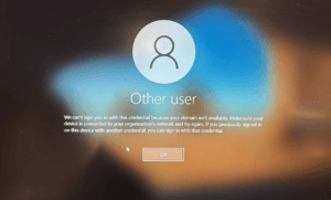 Example screenshot of error message 2