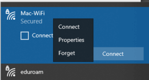 connecting wifi right-click 